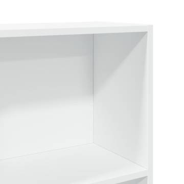 Stylish White Bookcase - 40x24x143 cm Engineered Wood