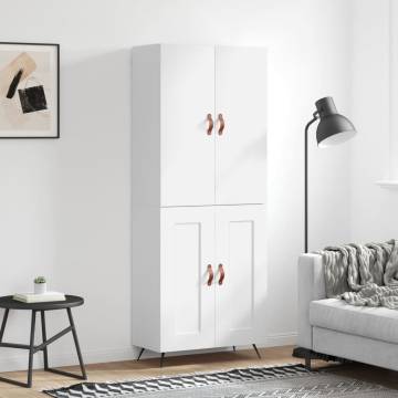 Stylish Highboard White - 69.5x34x180 cm Engineered Wood