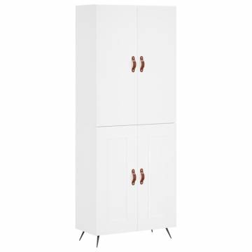 Stylish Highboard White - 69.5x34x180 cm Engineered Wood