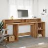 Stylish Desk with LED Lights - Artisian Oak 200x55 cm