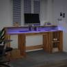 Stylish Desk with LED Lights - Artisian Oak 200x55 cm