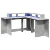 Stylish Desk with LED Lights - Concrete Grey 152x152 cm