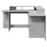 Stylish Desk with LED Lights - Concrete Grey 152x152 cm