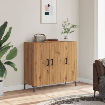 Artisian Oak Sideboard - 90x34x80 cm Engineered Wood