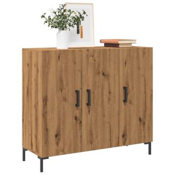 Artisian Oak Sideboard - 90x34x80 cm Engineered Wood