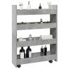  Narrow Storage Trolley 4 Tier Concrete Grey Engineered Wood Colour concrete grey 