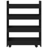 Narrow Storage Trolley 4 Tier Black Engineered Wood | HipoMarket