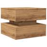 Elegant Coffee Table with LED Lights - Artisan Oak 50x50 cm