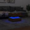 Elegant Coffee Table with LED Lights - Artisan Oak 50x50 cm