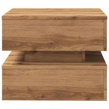 Elegant Coffee Table with LED Lights - Artisan Oak 50x50 cm