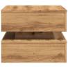 Elegant Coffee Table with LED Lights - Artisan Oak 50x50 cm