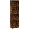 Smoked Oak Bookcase - 40x24x143 cm Engineered Wood Storage