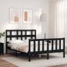 Bed Frame with Headboard Black 120x200 cm Solid Wood Colour black Size 120 x 200 cm 