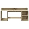 Sonoma Oak Desk with LED Lights - Stylish & Durable