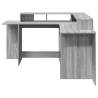 Desk with LED Lights - Grey Sonoma | 152x152x91 cm