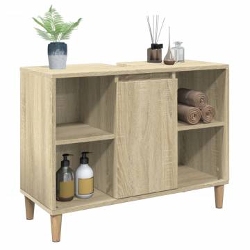 Bathroom Cabinet Sonoma Oak 80x33x60 cm - Stylish Storage Solution