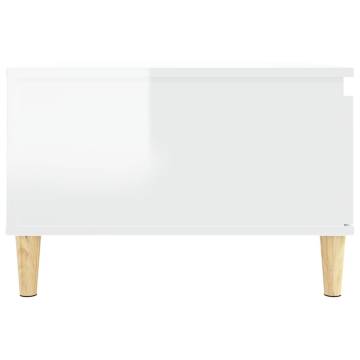 Elegant High Gloss White Coffee Table - 55x55x36.5 cm