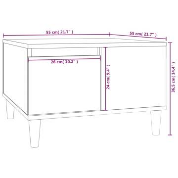 Elegant High Gloss White Coffee Table - 55x55x36.5 cm