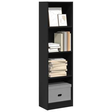 Bookcase Black 40x24x143 cm - Durable Engineered Wood Storage