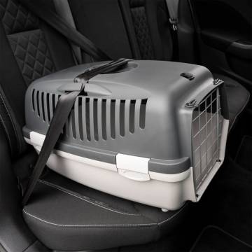 Pet Transport Box Grey and Black - Durable & Comfortable