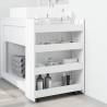 Narrow Storage Trolley 4 Tier - White Engineered Wood