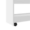 Narrow Storage Trolley 4 Tier - White Engineered Wood