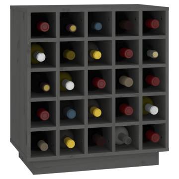 Stylish Grey Wine Cabinet in Solid Pine - 55.5x34x61 cm