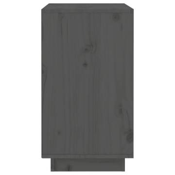 Stylish Grey Wine Cabinet in Solid Pine - 55.5x34x61 cm