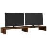 Monitor Stand Smoked Oak - Stylish Dual Screen Solution | HipoMarket