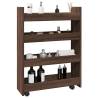  Narrow Storage Trolley 4 Tier Brown Oak Engineered Wood Colour brown oak 