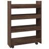 Narrow Storage Trolley 4 Tier Brown Oak Engineered Wood - HipoMarket