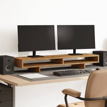 Monitor Stand Old Wood - Stylish Workspace Solution