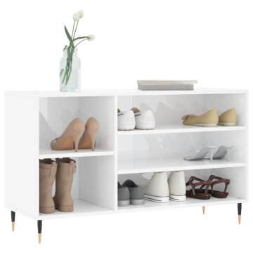 High Gloss White Shoe Cabinet - Stylish Storage | Hipomarket