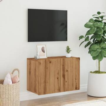 Artisian Oak TV Cabinet - Wall-Mounted, 60x30x41 cm