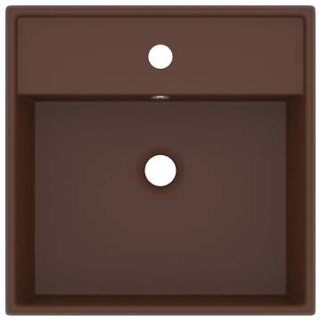 Luxury Dark Brown Ceramic Basin 41x41 cm | HipoMarket