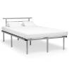 Bed Frame Grey Metal 120x200 cm Colour grey Size 120 x 200 cm 