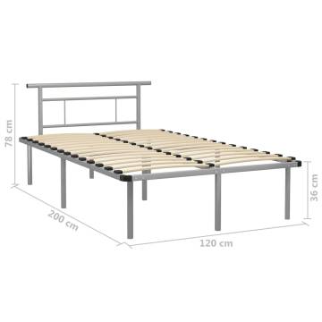 Grey Metal Bed Frame 120x200 cm | Elegant Bedroom Design