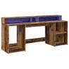 Desk with LED Lights - Old Wood 200x55 cm | HipoMarket