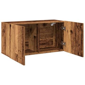 Stylish Wall-Mounted TV Cabinet in Old Wood - 80x30x41 cm