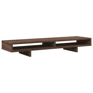 Brown Oak Monitor Stand - 100x27x15 cm | HipoMarket UK