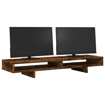 Monitor Stand Smoked Oak - Stylish & Practical 100x27 cm