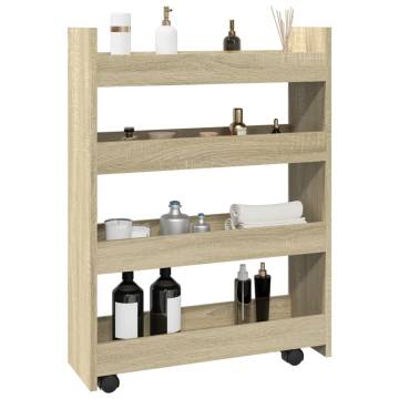 Narrow Storage Trolley 4 Tier Sonoma Oak - Stylish & Practical