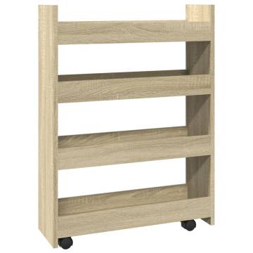 Narrow Storage Trolley 4 Tier Sonoma Oak - Stylish & Practical