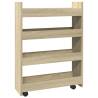 Narrow Storage Trolley 4 Tier Sonoma Oak - Stylish & Practical