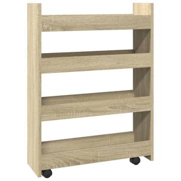 Narrow Storage Trolley 4 Tier Sonoma Oak - Stylish & Practical