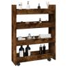  Narrow Storage Trolley 4 Tier Smoked Oak Engineered Wood Colour smoked oak 