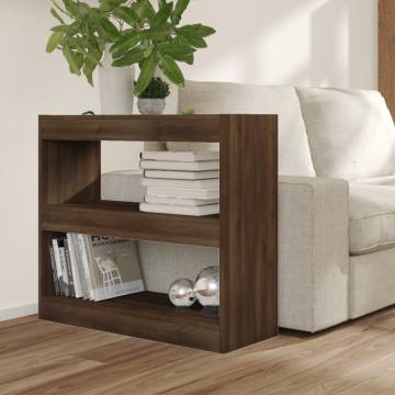 Book Cabinet & Room Divider - Brown Oak 80x30x72 cm