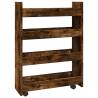 Narrow Storage Trolley 4 Tier Smoked Oak - Hipomarket