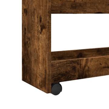 Narrow Storage Trolley 4 Tier Smoked Oak - Hipomarket