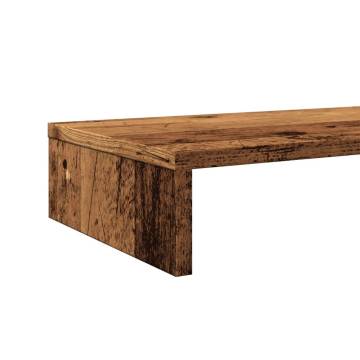 Monitor Stand Old Wood 100x27x10 cm - Ergonomic & Stylish